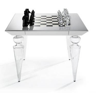 Стеклянные шахматные столы из Италии от фабрики REFLEX